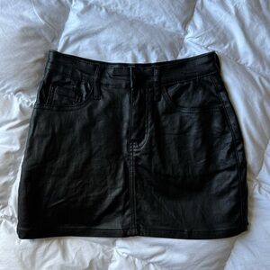 Edikted Black Faux Leather Mini Skirt XS